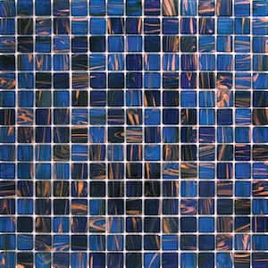 Mingles 12 in. x 12 in. Glossy Space Blue Glass Mosaic Wall and Floor Tile (20 sq. ft./case) (20-pack)