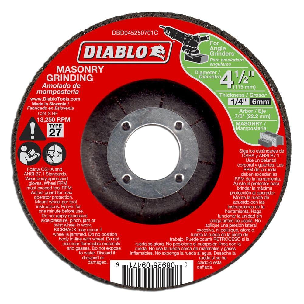 4 1/2 " INCH X 7/8" INCH ARBOR X 1/4" THICK GRINDING WHEEL DISC 20 PC