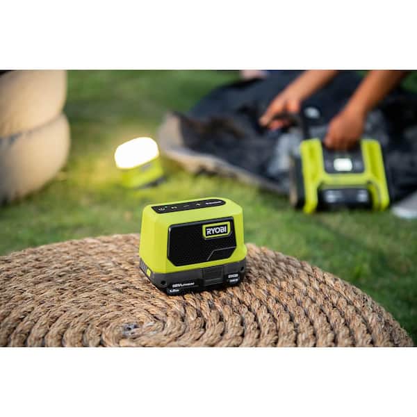 RYOBI - ONE+ 18V Cordless 3-Tool Campers Kit with Area Light, Bluetooth Speaker, 4 in. Clamp Fan, 1.5 Ah Battery, and Charger