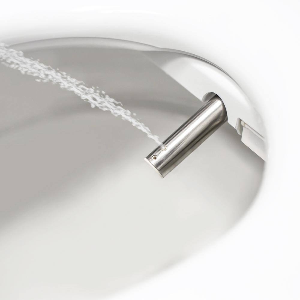 White Round Advanced Heated Bidet Toilet Seat with Stainless Steel Nozzle