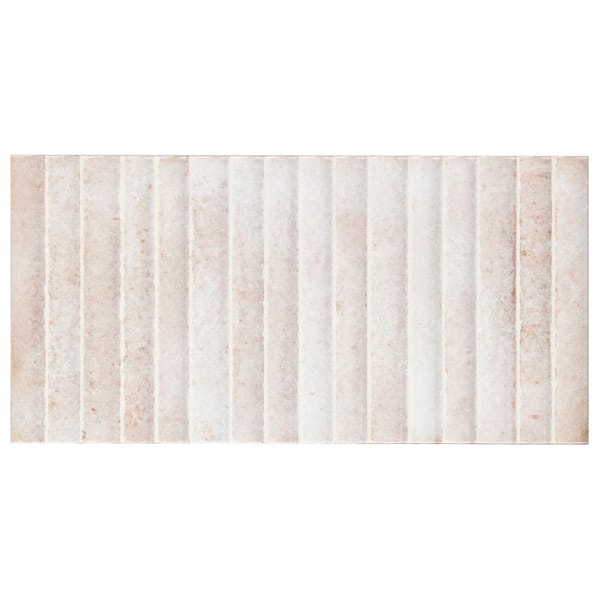 Mawr White 5.9 in. x 0.31 in. Polished Fluted Ceramic Wall Tile Sample