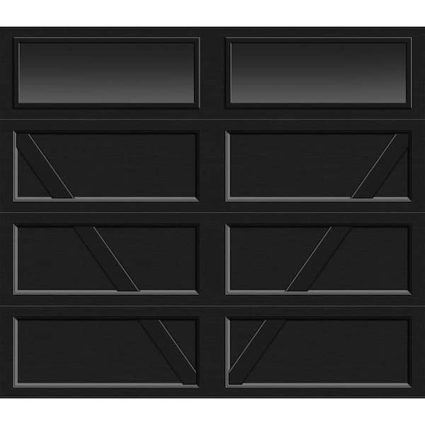 Clopay Bridgeport Steel Design V 8 ft. x 7 ft. Non-Insulated Black