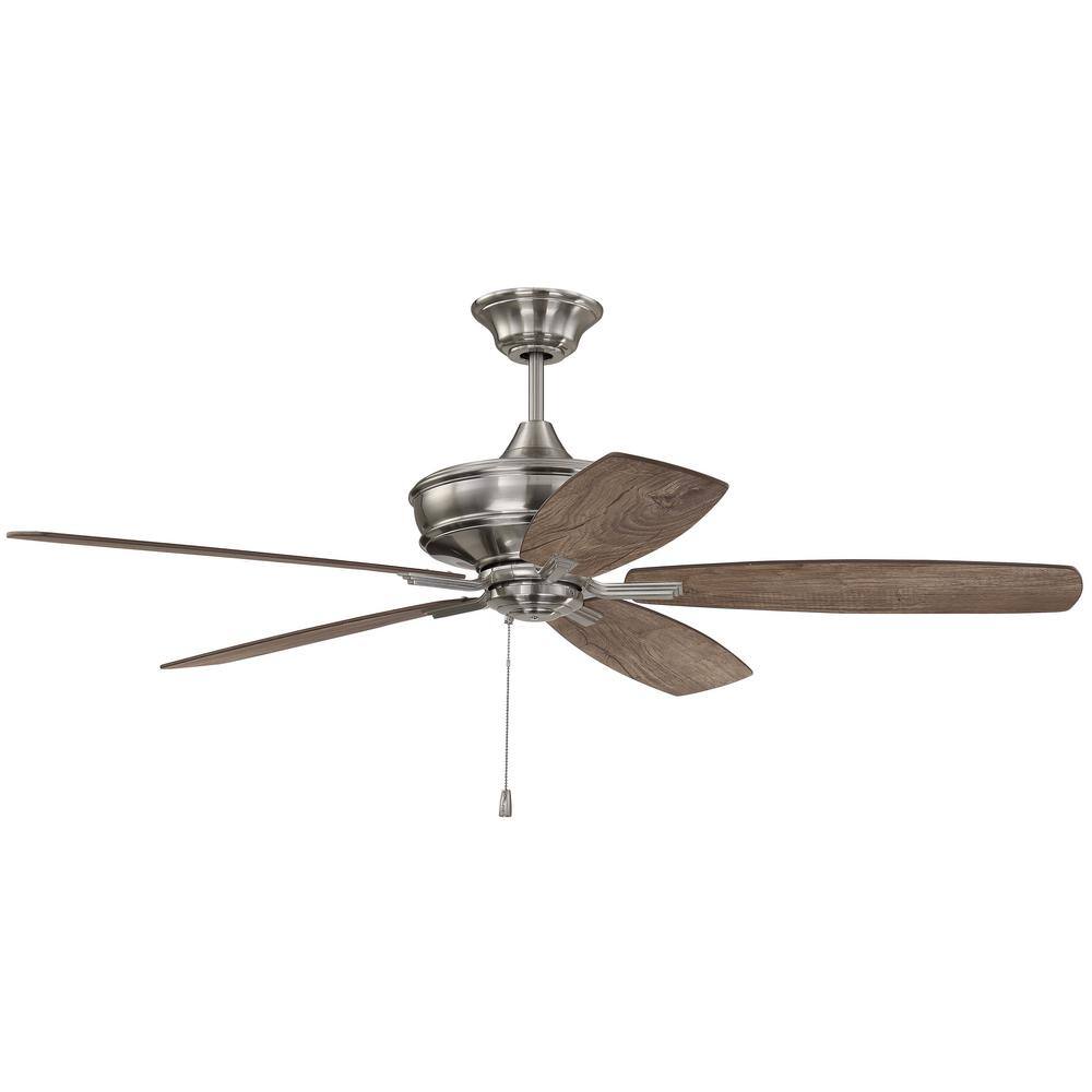 Sloan 56 in. Indoor Dual Mount Heavy-Duty, 3-Speed Reversible Motor Ceiling Fan in Brushed Polished Nickel Finish -  CRAFTMADE, SLN56BNK5