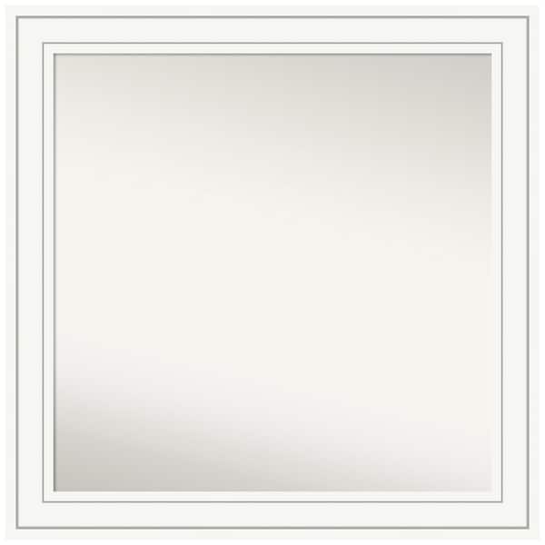 Amanti Art Craftsman White 31 in. W x 31 in. H Non-Beveled Wood Bathroom Wall Mirror in White