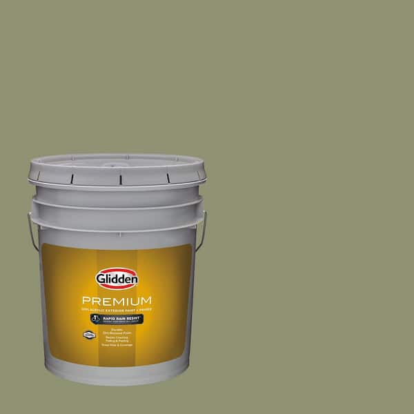 Glidden Premium 5 gal. PPG1125-5 Hemlock Flat Exterior Latex Paint