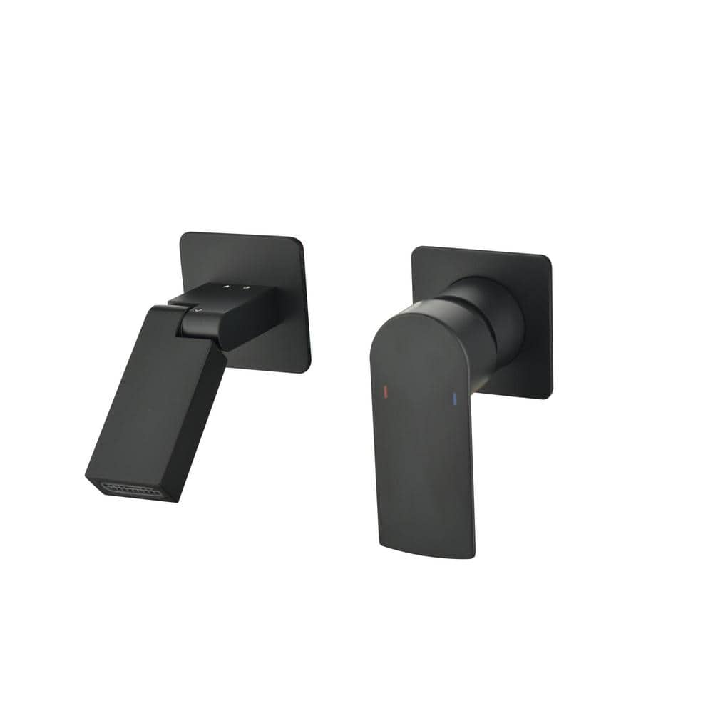 Tomfaucet Modern Single Handle Wall Mounted Bathroom Faucet In Matte Black Tfj0023mb The Home 9029