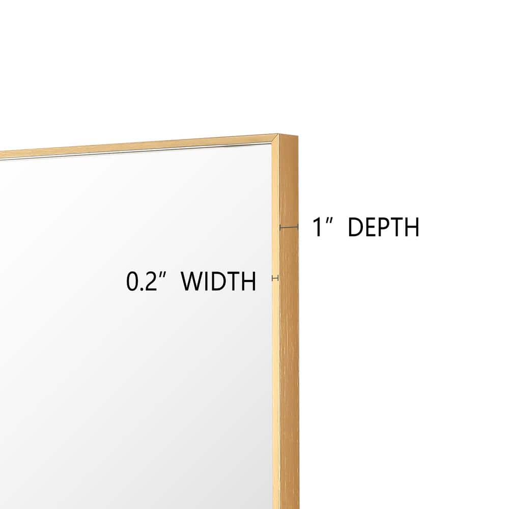 Elegant Gold Aluminum Framed 48"x36" Rectangular Vanity Mirror