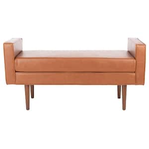 Henri Light Brown/Walnut 25 in. H x 49 in. W x 18 in. D Upholstered Bench