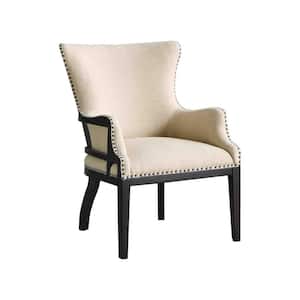 Lafayette Beige Linen with Nailheads Accent Chair