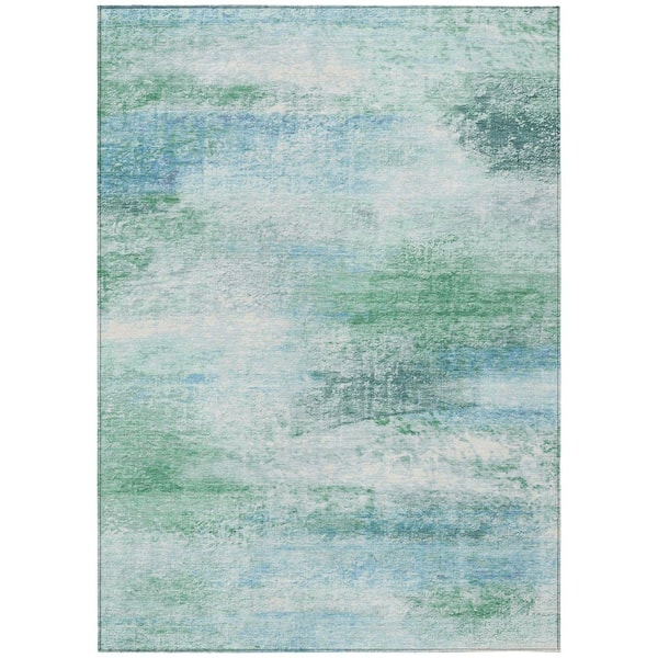 Chantille Machine Washable Indoor/Outdoor Abstract ACN2402 Mint 10 ft. x 14 ft. Area Rug