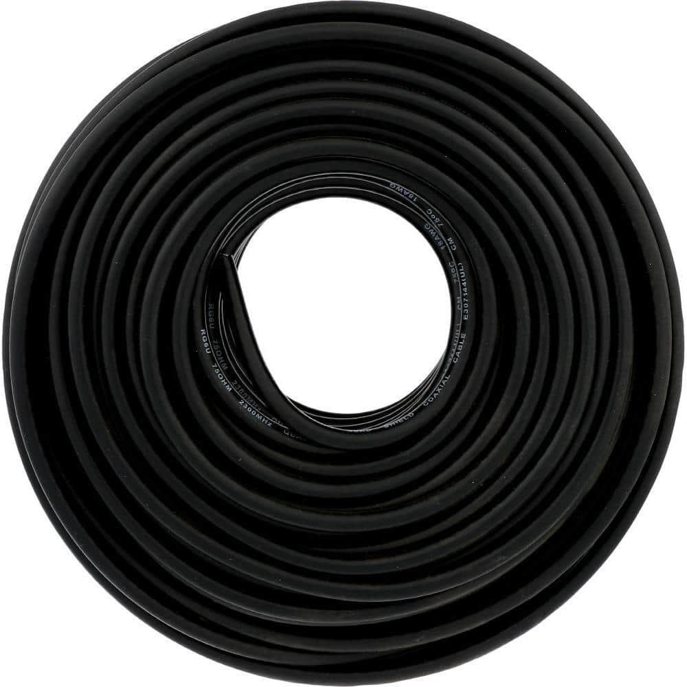 UPC 070686820575 product image for 100 ft. Black RG6 Quad Shield Coaxial Cable | upcitemdb.com