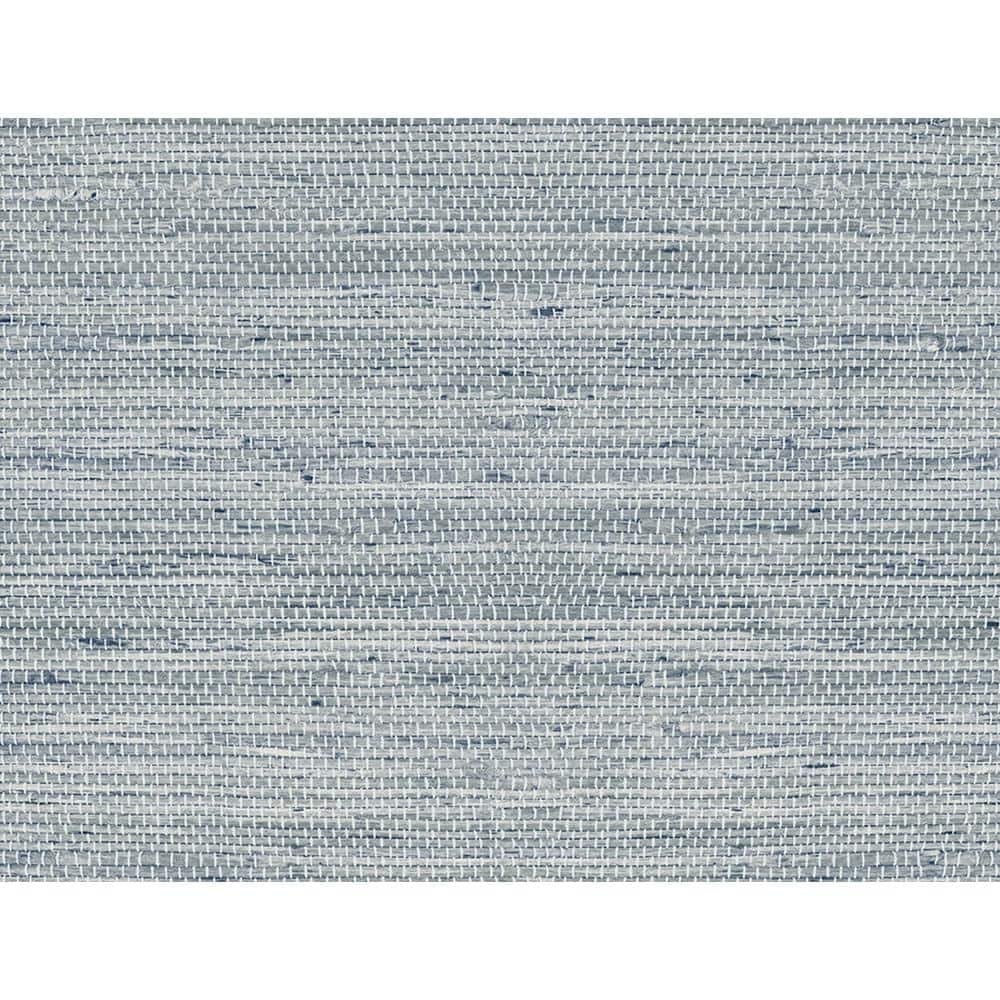 Skylight Blue Vinyl Grasscloth Peel and Stick Wallpaper