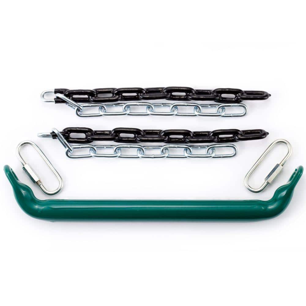 Commercial Grade Green Steel Trapeze Bar with Chains