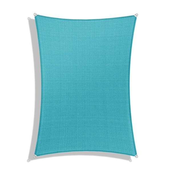20 ft. x 20 ft. Sun Shade Sail with A Ring Steel Wire Rectangle Canopy Cover UV Blockage for Outdoor, Patio, Turquoise