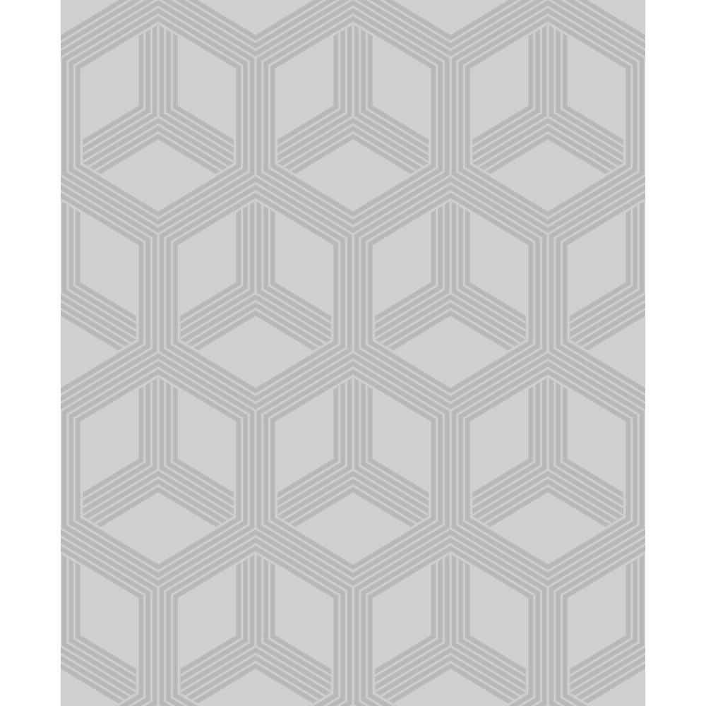 Xander Grey Glam Geometric Wallpaper