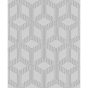 Xander Grey Glam Geometric Wallpaper