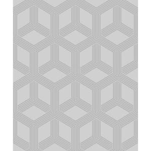 Xander Grey Glam Geometric Wallpaper Sample