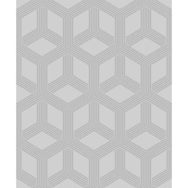 Advantage Xander Grey Glam Geometric Wallpaper Sample