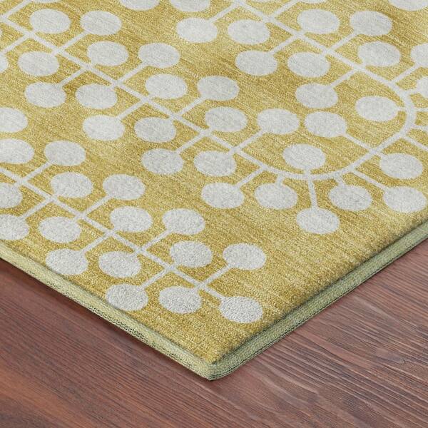 Mayfield Premium Machine Washable Abstract AMF2247 Gold 9 ft. x 12 ft. Area Rug