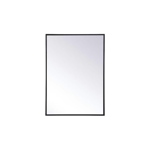 Unbranded Timeless Home 20 in. W x 28 in. H Rectangular Medicine Cabinet Wall Mirror in Black Frame