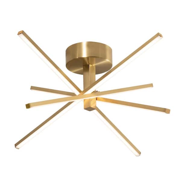 AFX Jaxx 15 in. 4-Light Satin Brass LED Flush Mount