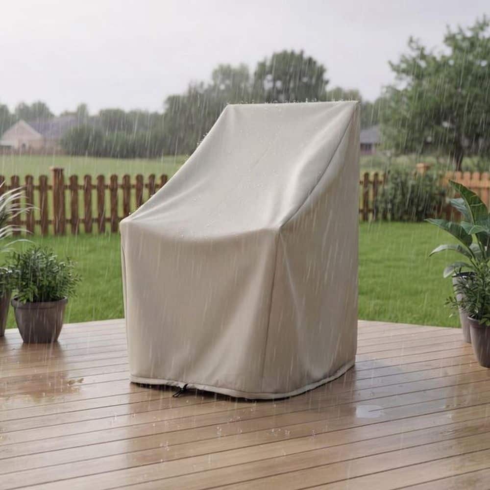 45.25 in. H Beige Polyester Weatherproof Outdoor Rocking Chair Cover