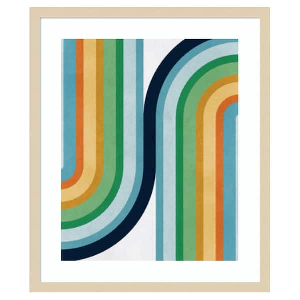 Amanti Art Colorful Curved lines 2 by Vitor Costa 1 Piece Framed Giclee Abstract Art Print 25 in. x 21 in.