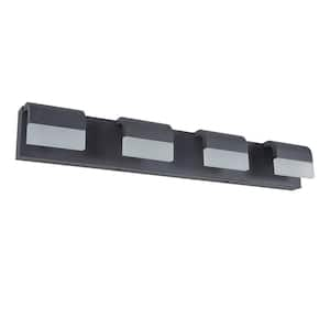 30 in. 4-Lights Black LED Vanity Light Bar for Bathroom Over Mirror