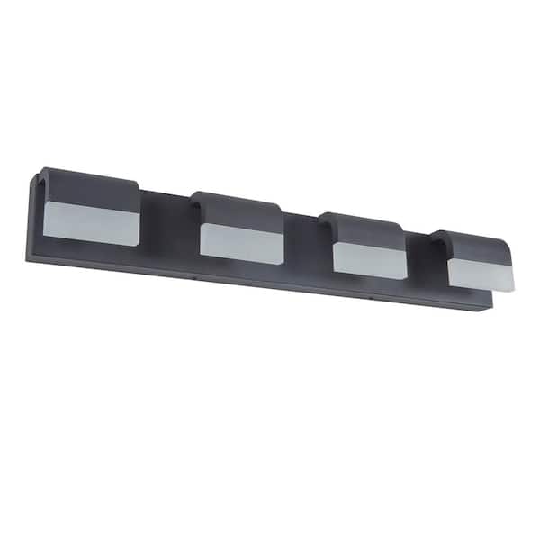Staykiwi 30 in. 4-Lights Black LED Vanity Light Bar for Bathroom Over Mirror
