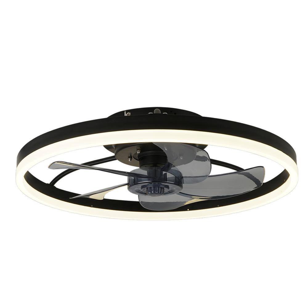 Indoor Blade Span 1.64 ft. Black 19.7 in Ceiling Fan with Light, 120-Volt, 