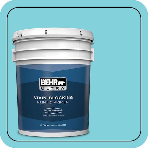 BEHR ULTRA 5 gal. #P470-3 Sea of Tranquility Extra Durable Satin Enamel Interior Paint & Primer