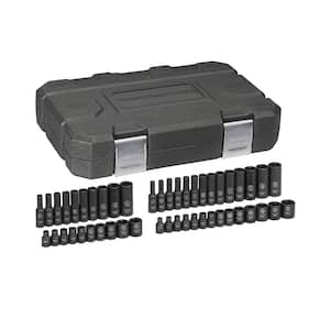 1/4 in. Drive 6-Point SAE/Metric Standard & Deep Impact Socket Set (48-Piece)