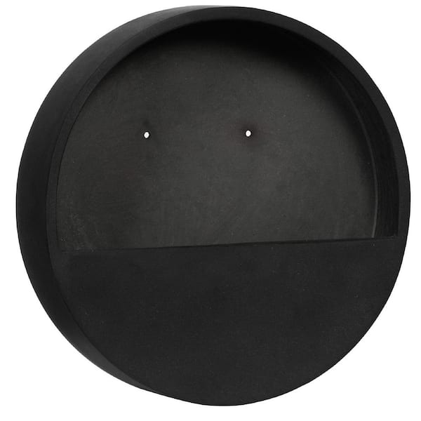 PotteryPots Wally Extra-Small 11.8 in. Dia Black Fiberstone Indoor Outdoor Modern Hanging Round Planter
