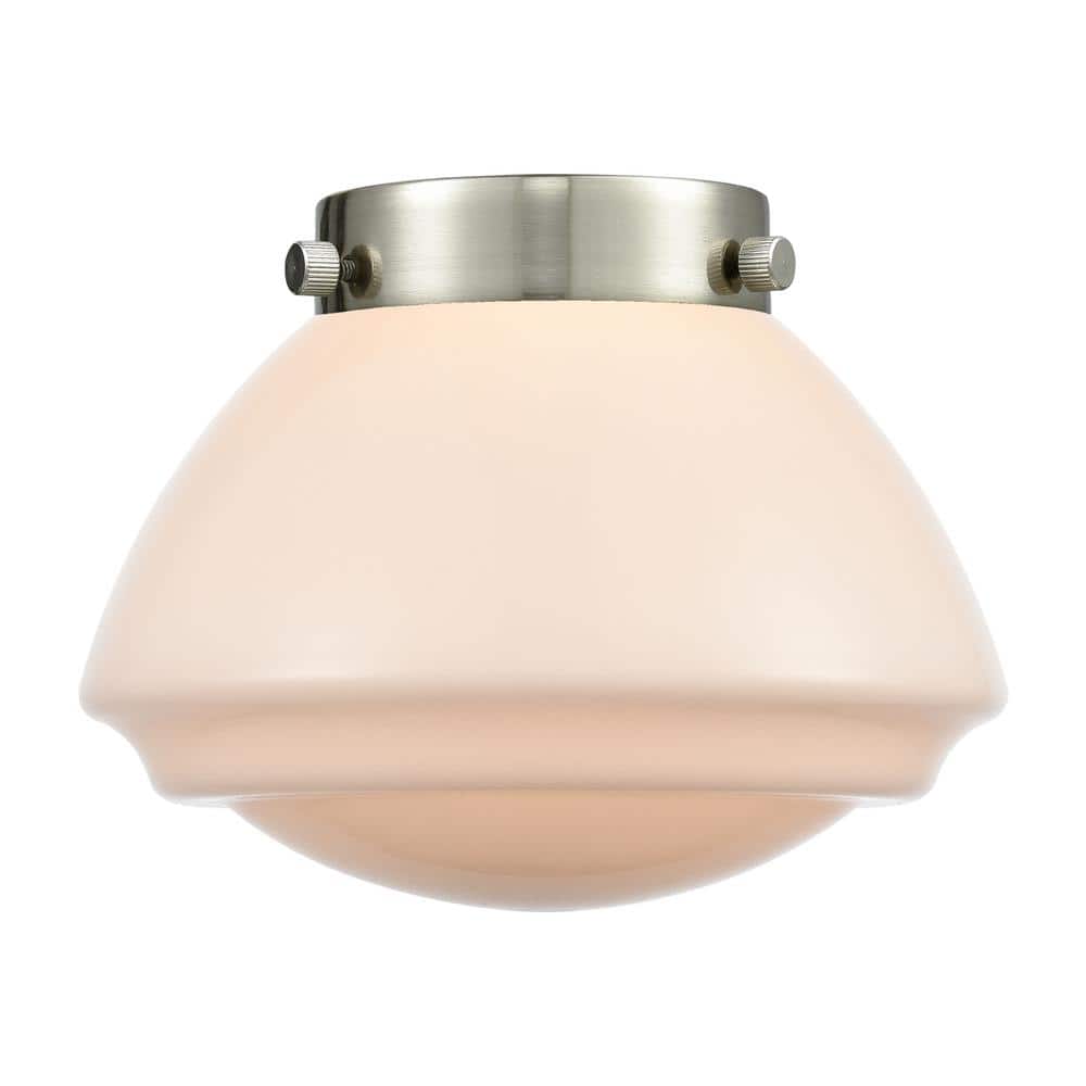 Antique Copper and Matte White Glass Wall Sconce