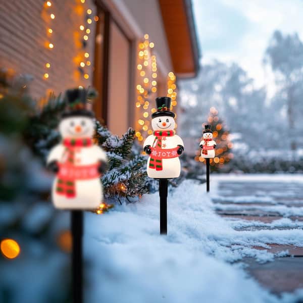 Northlight 16.5 in. Snowman with Joy Banner Outdoor Christmas
