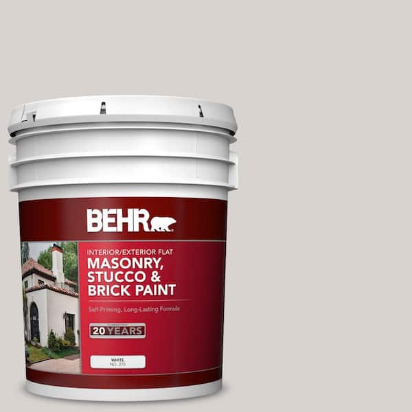 5 gal. #MS-88 Pearl Gray Flat Interior/Exterior Masonry, Stucco and Brick Paint