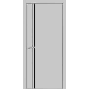 18 in. x 80 in. 1 Panel Matte Grey Finished Solid Wood with Honeycomb Sliding Door with Hardware