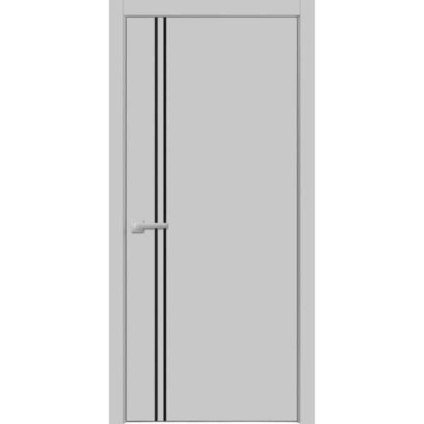42 in. x 96 in. 1 Panel Matte Grey Finished Solid Wood with Honeycomb Sliding Door with Hardware