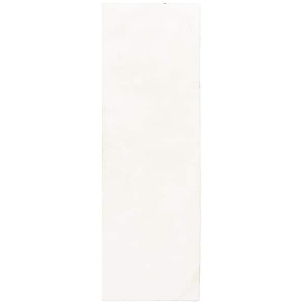Piper Snow 2 ft. x 7 ft. Solid Polyester Runner Rug