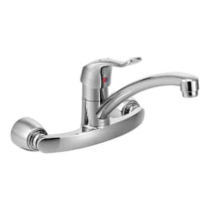 Single-Handle Wall-Mount Kitchen Faucet with 9 in. Spout in Chrome
