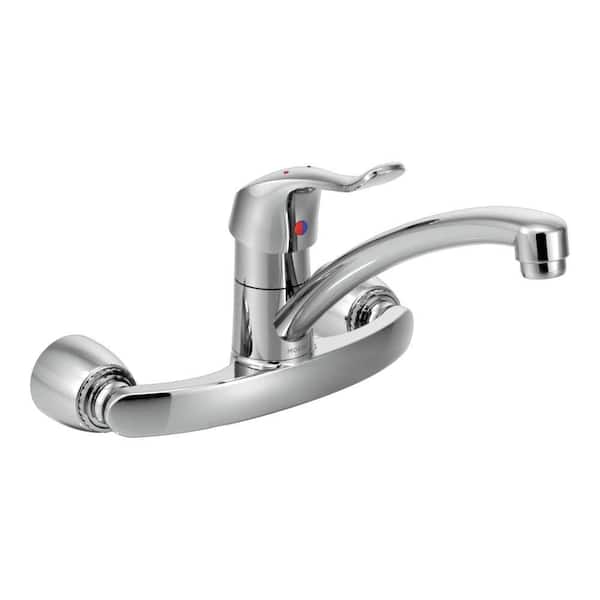 MOEN Commercial 2-Handle Wall Mount Service Faucet in Chrome 