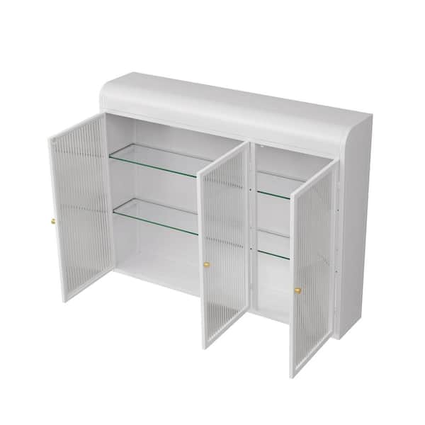 COWLOWN 35.45 in. W x 7.87 in. D x 27.55 in. H Bathroom White Linen Cabinet