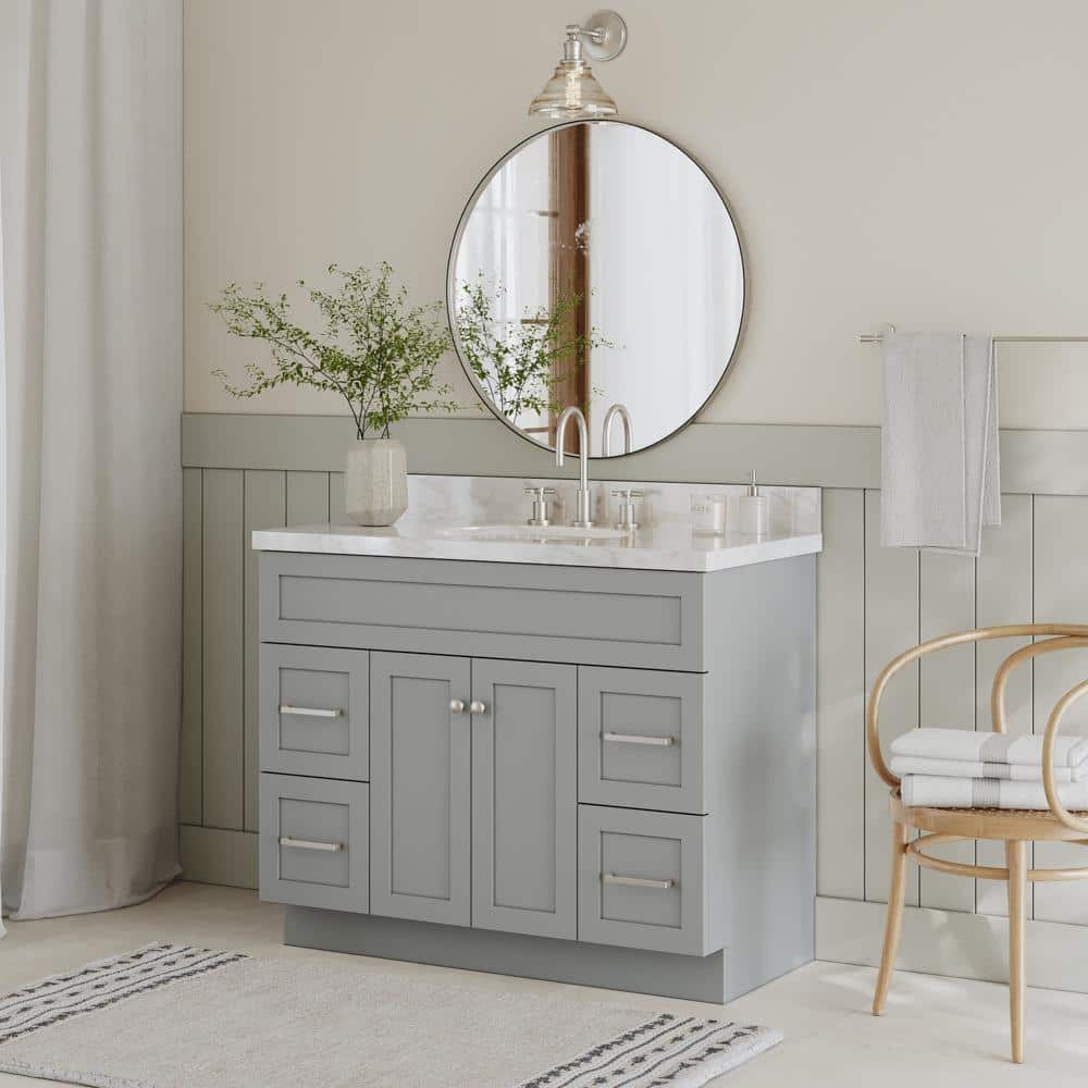 ARIEL Hamlet 42 in. W x 21.5 in. D x 34.5 in. H Freestanding Bath Vanity  Cabinet Only in Grey F043S-BC-GRY - The Home Depot