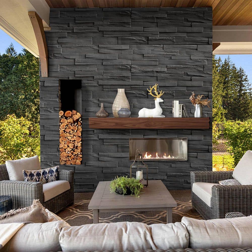 Gray Faux Stone 3D Decorative Wall Panel