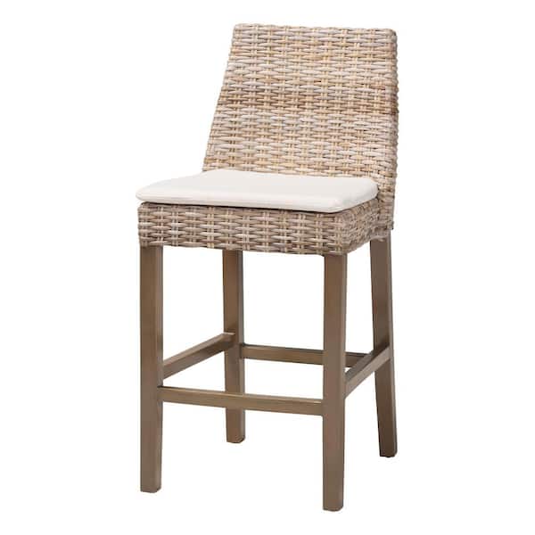 bali & pari Toby 23.8 Kubu Grey Wood and Rattan Counter Stool