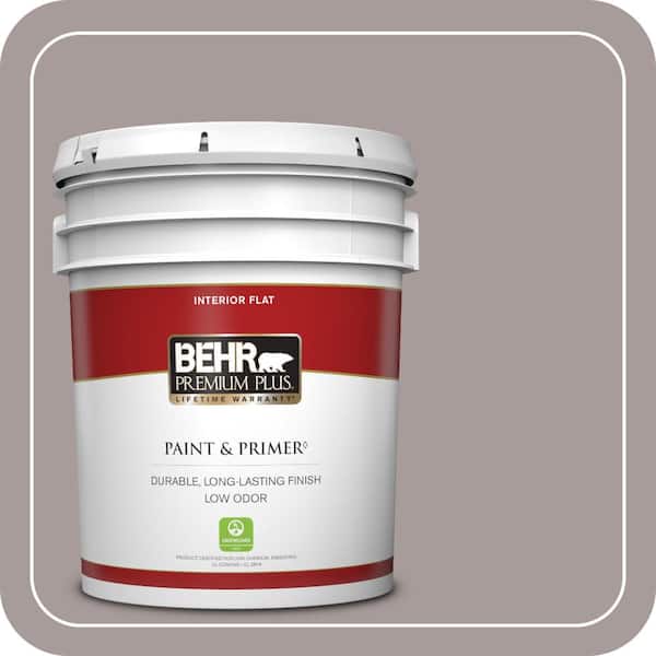 BEHR PREMIUM PLUS 5 gal. #PPU17-12 Smoked Mauve Flat Low Odor Interior Paint & Primer