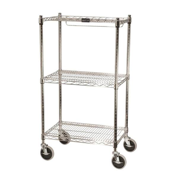 Rubbermaid Commercial Products ProSave 47 3/4 in. H x 26 in. W x 18 in. D 3-Shelf Wheeled Mobile Rack for Shelf Ingredient Bins