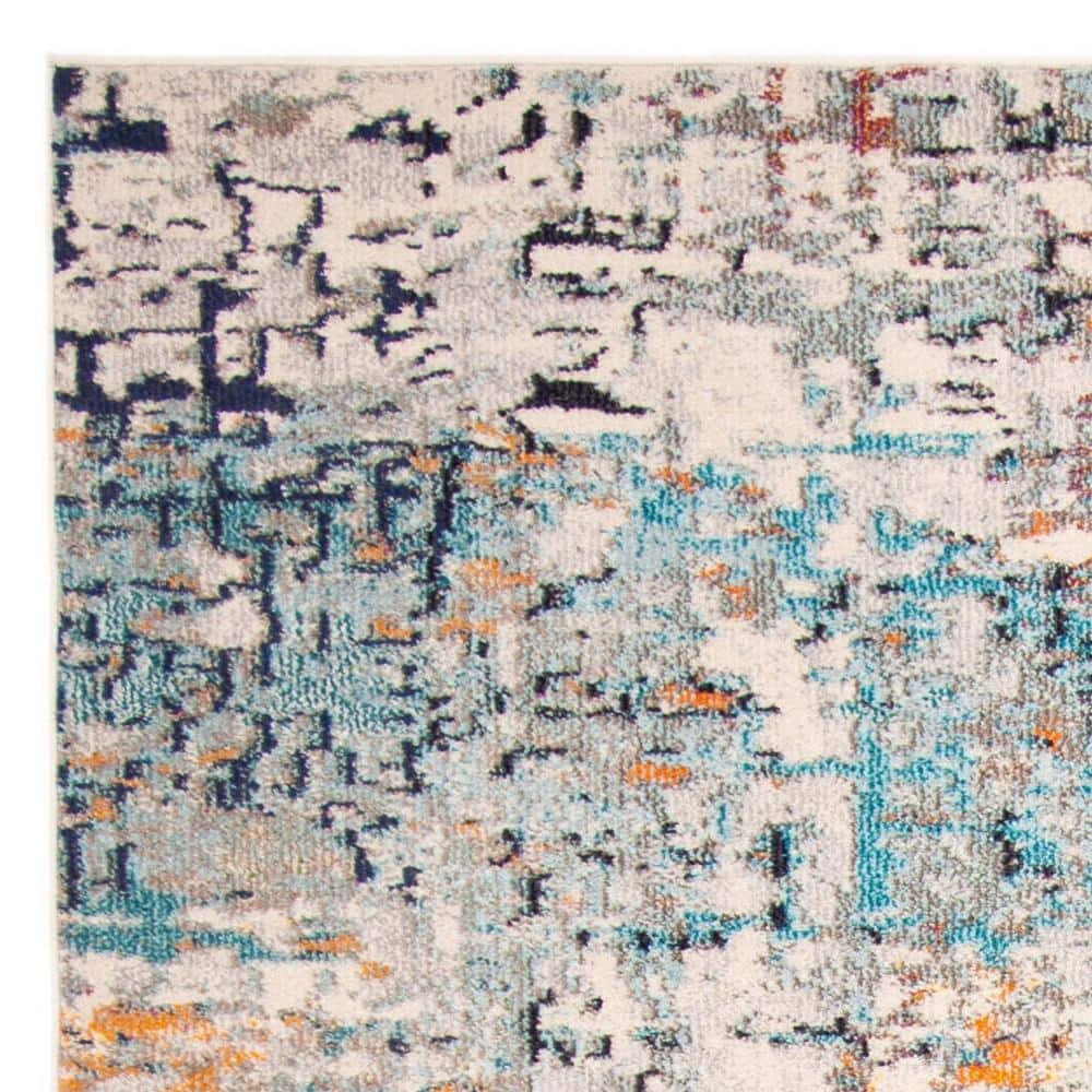 Chic Metro-Mod Grey and Pink Hand-Knotted 8' x 10' Area Rug