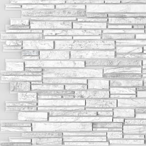 3D Falkirk Renfrew II 1/50 in. x 39 in. x 19 in. White Grey Faux Stone PVC Decorative Wall Paneling (5-Pack)