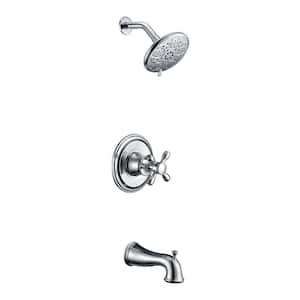 Mesto Series 1-Handle 2-Spray Tub and Shower Faucet in Polished Chrome (Valve Included)